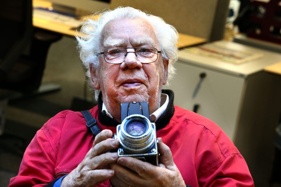 Skotte Linde var Barometerns allra första fotograf när han anställdes 1946. Den här bilden togs 2016 då Skotte Linde var 94 år.