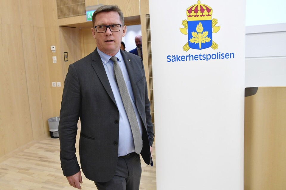 Säkerhetspolischefen Klas Friberg säger att Säpo har koll på IS-terroristerna. Hotbilden mot Sverige är "bredare" och ser annorlunda ut jämfört med tidigare, enligt Säkerhetspolisen. Foto: Henrik Montgomery / TT