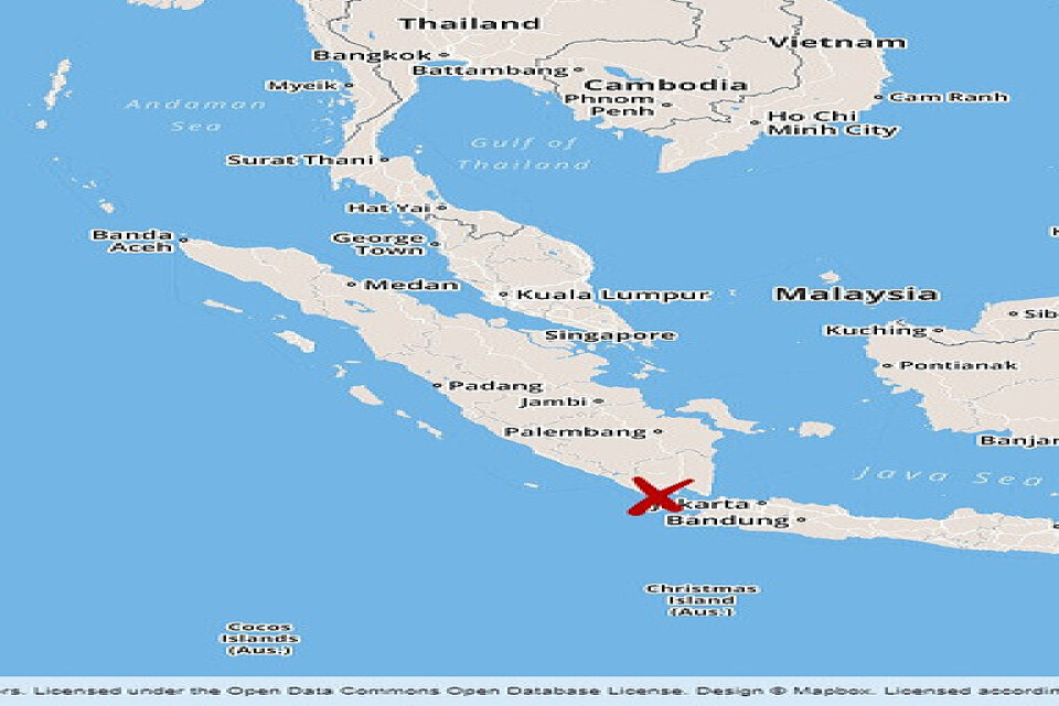 Skalvet inträffade på gränsen mellan öarna Sumatra och Java.