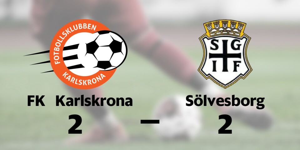 FK Karlskrona fixade kryss hemma mot Sölvesborg