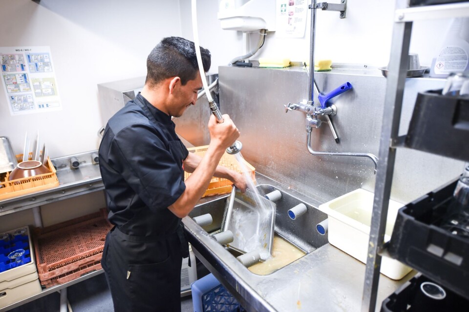 Nejat has helped with both dishwashing and serving.