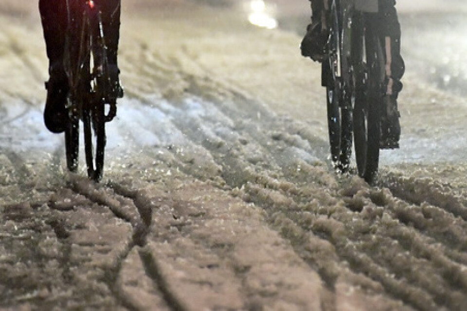 Två inbrottstjuvar i Mjölby lämnade cykelspår i snön som polisen kunde följa. Arkivbild.