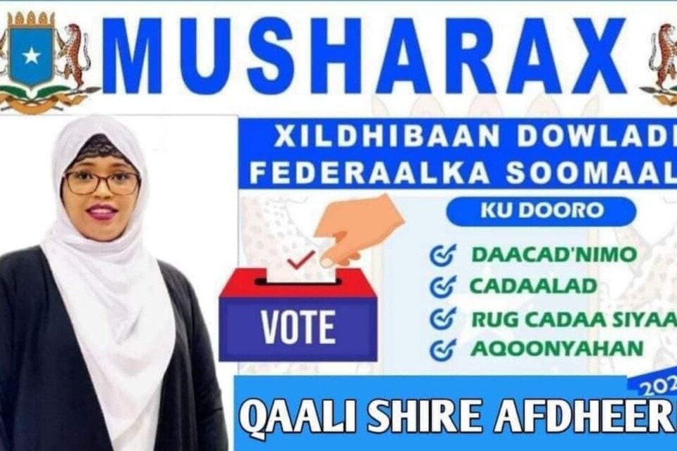 Qaali Ali Shire, tidigare journalist på Kb Mosaik, ställer upp i valet till parlamentet i Somalia 2021
