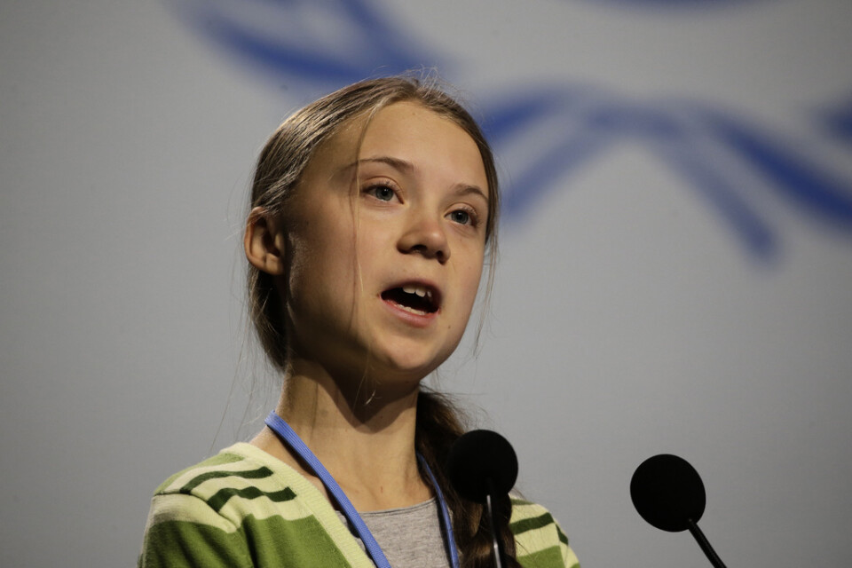 Greta Thunberg gick hårt åt direktörer och politiker under sitt tal i Madrid.