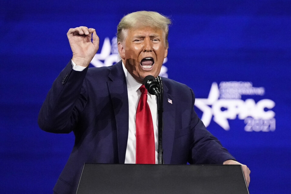 USA:s tidigare president Donald Trump. Bilden är från hans framträdande på den konservativa CPAC-konferensen i slutet av februari.