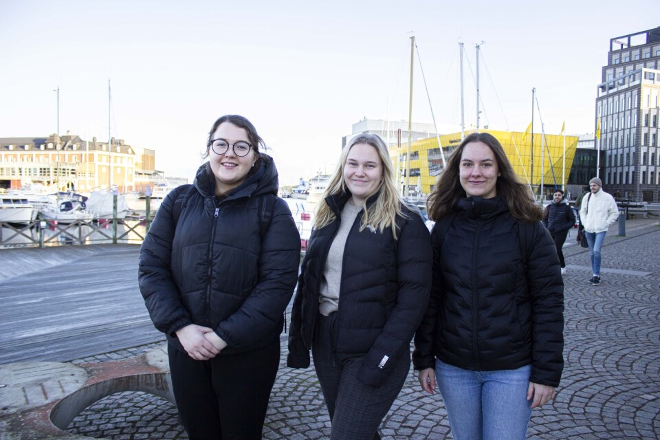 Pernilla Persson, Kajsa Johansson och Julia Dahlberg går tredje året på Sjuksköterskeprogrammet vid Linnéuniversitetet.