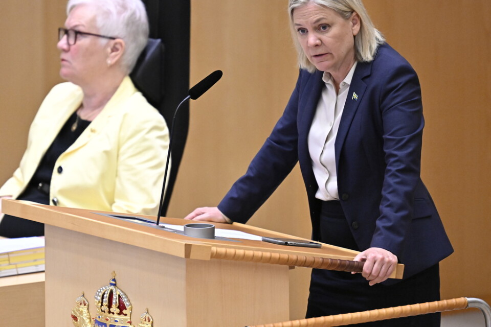 Statsminister Magdalena Andersson (S) manade till samarbete i onsdagens partiledardebatt.