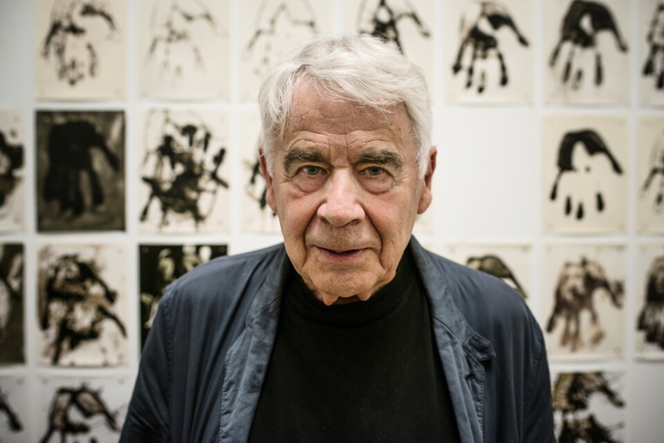 Gunnar Smoliansky vid en utställning på Moderna museet 2013. Arkivbild.