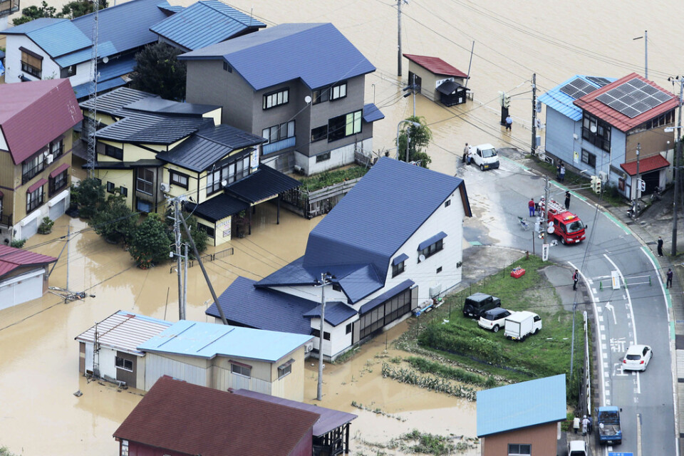 Bild tagen sommaren 2020 i en by i regionen Yamagata i norra Japan. Nu är regionen åter drabbad.