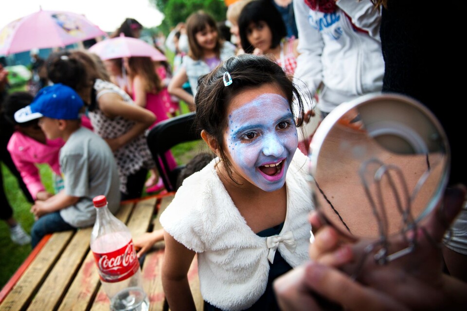 Face-painting is always popular at the Österäng festival.