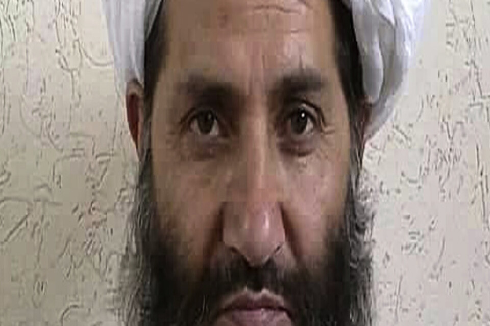 Talibanledaren Haibatullah Akhundzada. Arkivbild.