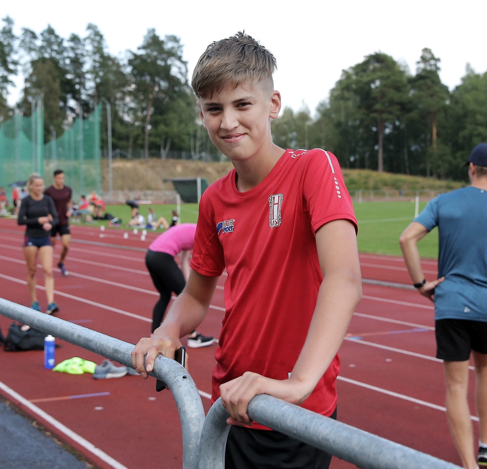 Jakob Romberg, P14 stöte kula och hoppade säsongsbästa i höjdhopp med 1.41. HAIS-spelen 2019. Foto: Stefan Sandström