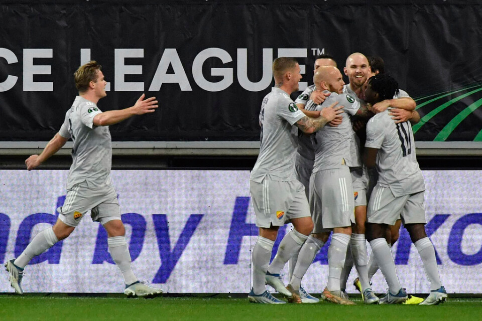 Djurgårdens Marcus Danielson nickade in matchens enda mål i Conference League-mötet med Gent.