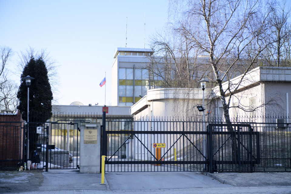 Ryska ambassaden på Gjörwellsgatan i Stockholm. Arkivbild.