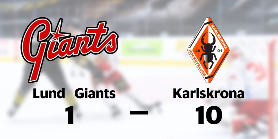 Lund Giants HC förlorade mot Karlskrona HK