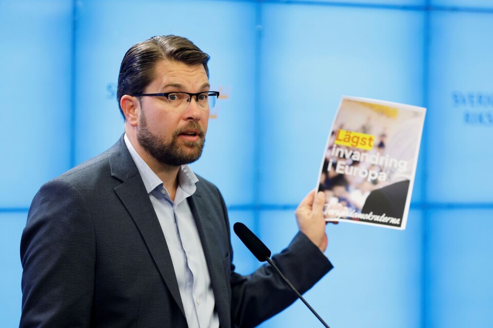 Sverigedemokraternas partiledare Jimmie Åkesson vill ha inflytande i proportion till partiets storlek.