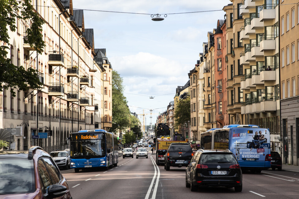 Hornsgatan, en av Stockholms mest förorenade gator.
