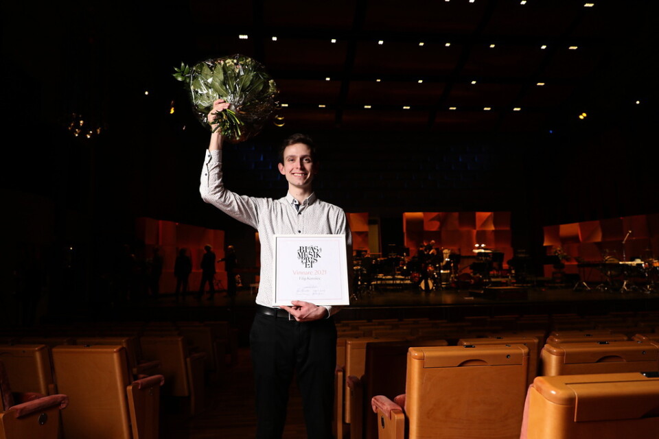 Filip Korosec är årets vinnare av Blåsmusikpriset.