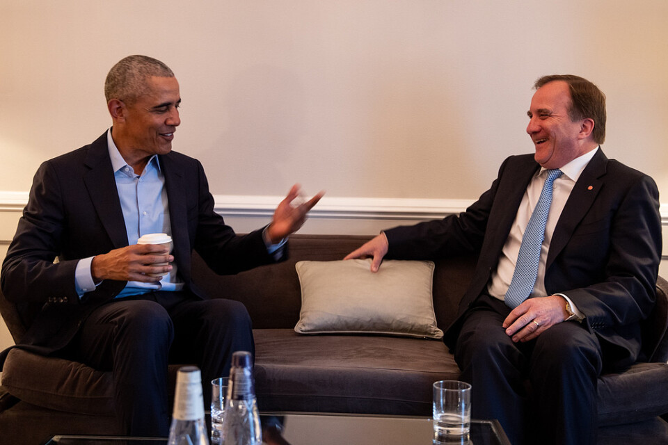 USA:s förre president Barack Obama träffade statsminister Stefan Löfven i Stockholm under torsdagen.
