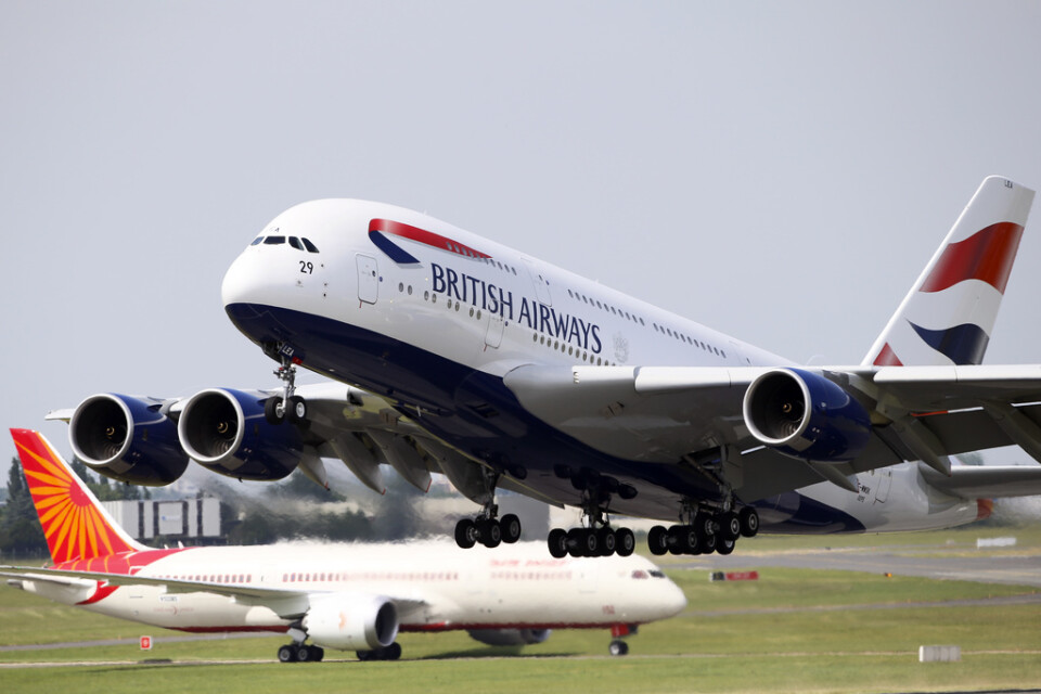 En Airbus A380 från British Airways lyfter. Arkivbild.