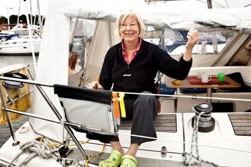 Bryggseglaren Heidi Gröning har sin segelbåt som mobil sommarstuga.