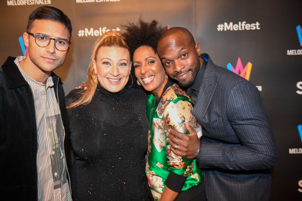 Eric Saade, Sarah Dawn Finer, Marika Carlsson och Kodjo Akolor är programledare för Melodifestivalen 2019.