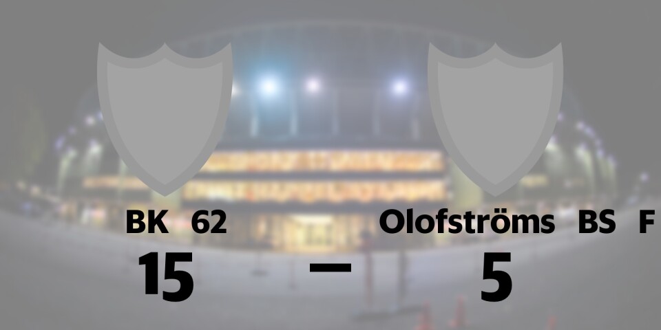 Bottennapp för Olofströms BS F borta mot BK 62