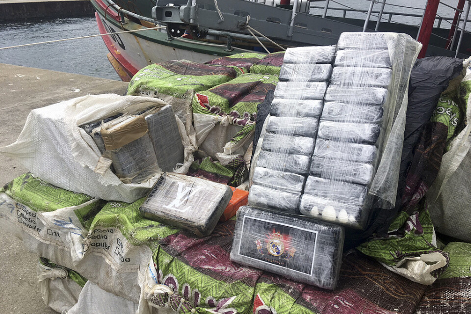 Kokain som beslagtagits på en brasiliansk båt i Portugal. Arkivbild.