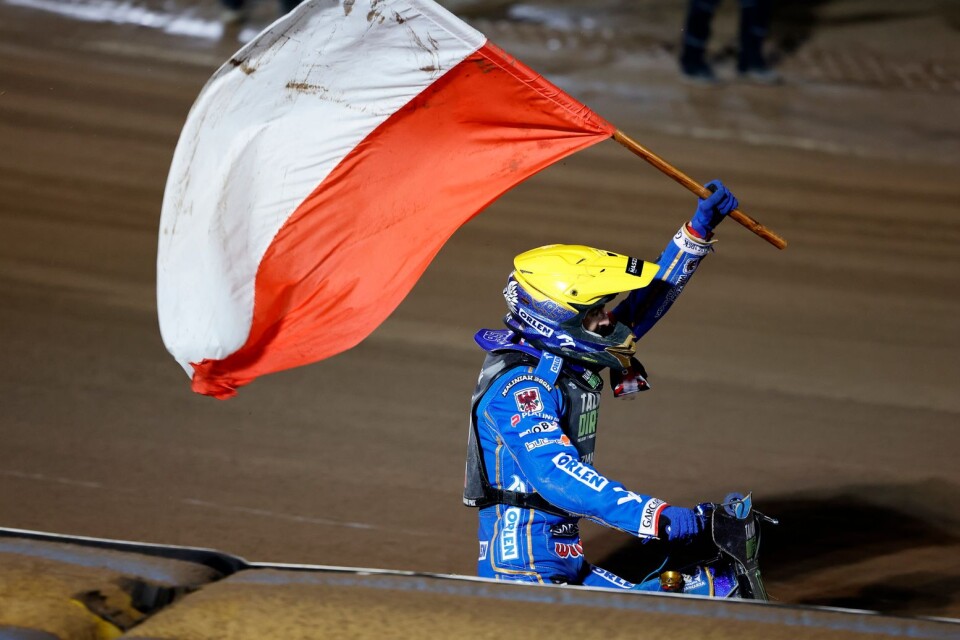 Bartosz Zmarzlik, Polen, vann i speedway-GP:t på G&B Arena i Målilla förra året.