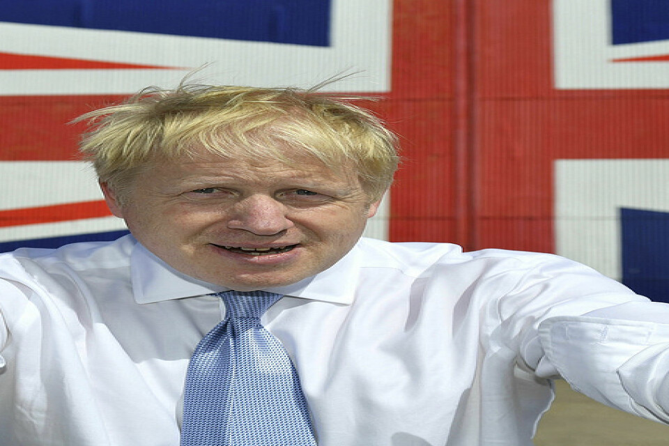 Boris Johnson under ett besök på Isle of Wight på torsdagen.