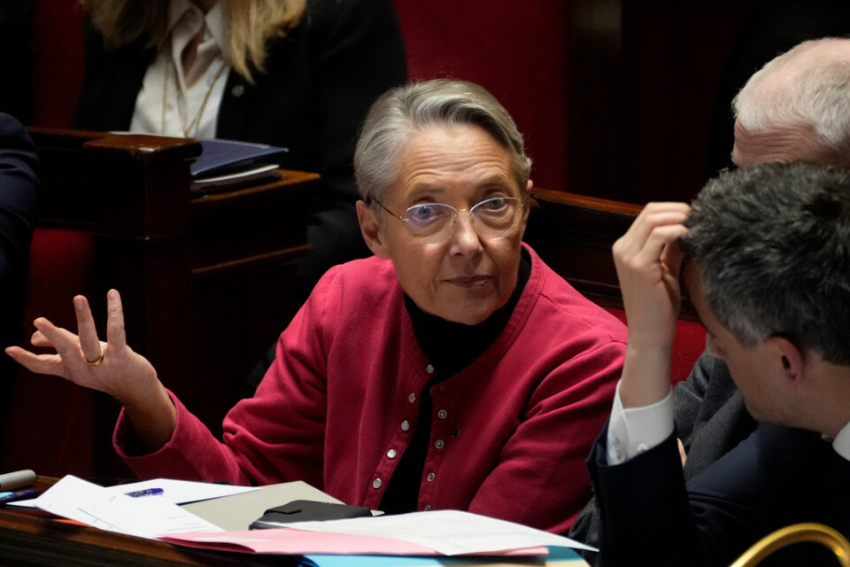 Frankrikes premiärminister Élisabeth Borne sade att en viktig etapp för att kunna genomföra pensionsreformen nu passerats när överhuset sent på lördagen röstade ja till förslaget. Arkivbild.