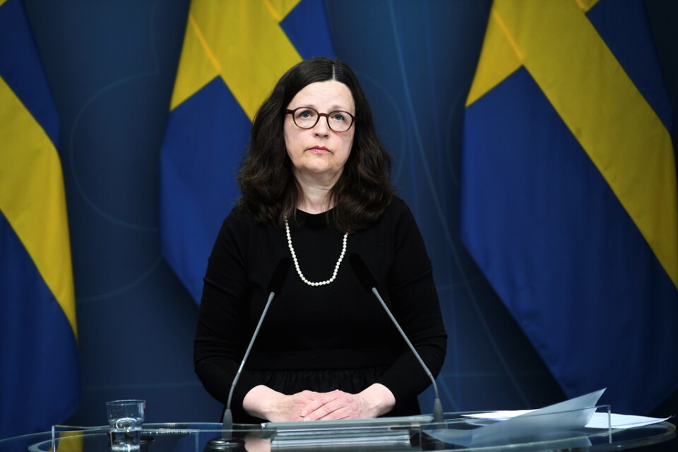 Utbildningsminister Anna Ekström (S) fick svara på frågor i utbildningsutskottet om hanteringen av Pisaundersökningen. Bilden är från den pressträff ministern höll efter det att Riksrevisionens kritiska rapport publicerats.