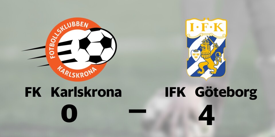 FK Karlskrona föll mot IFK Göteborg på hemmaplan