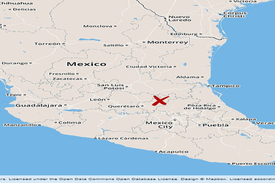 Helikoptern störtade i närheten av staden Jalpan de Serra i delstaten Querétaro Arteaga i Mexiko.