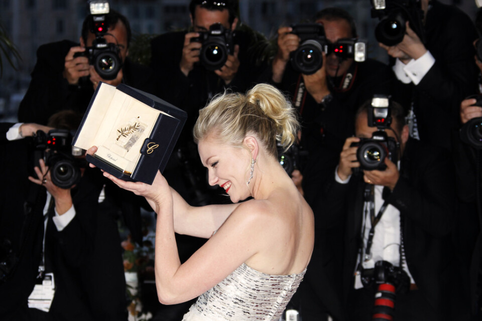 Kirsten Dunst fick pris som bästa kvinnliga skådespelare på filmfestivalen i Cannes för sin roll i "Melancholia". arkivbild.