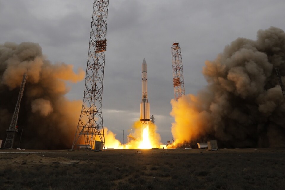 Bild från en raketuppskjutning i Kazakstan 2016, som var en del av det tidigare rymdprojektet Exomars 2016.