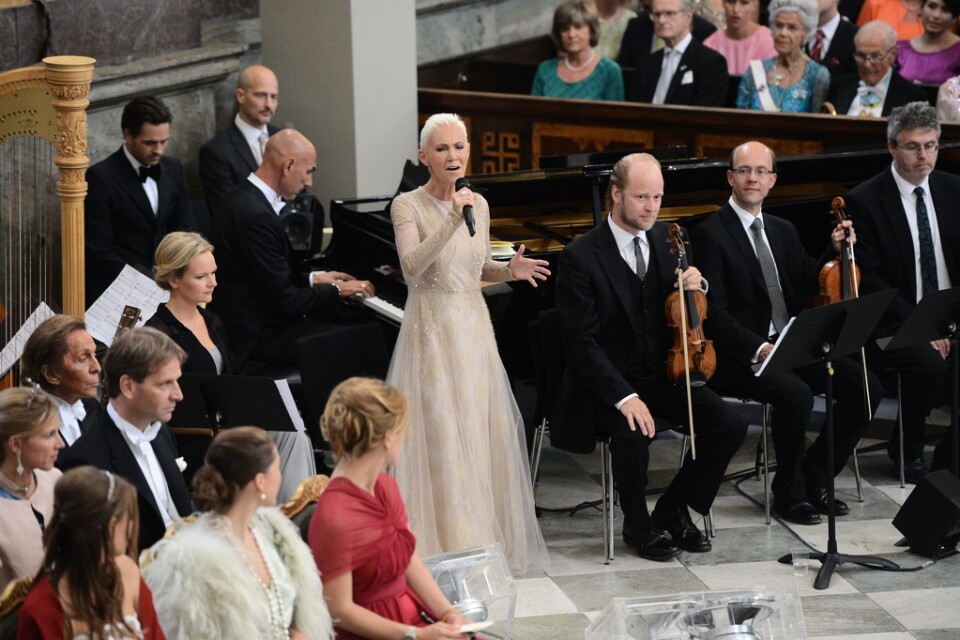 Marie Fredriksson sjöng när prinsessan Madeleine gifte sig med Christopher O'Neill 2013. Arkivbild.