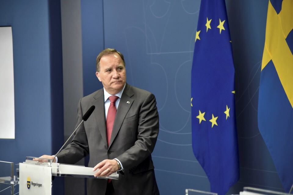 Statsminister Stefan Löfven och hans regering kan fällas på måndag. Arkivbild.