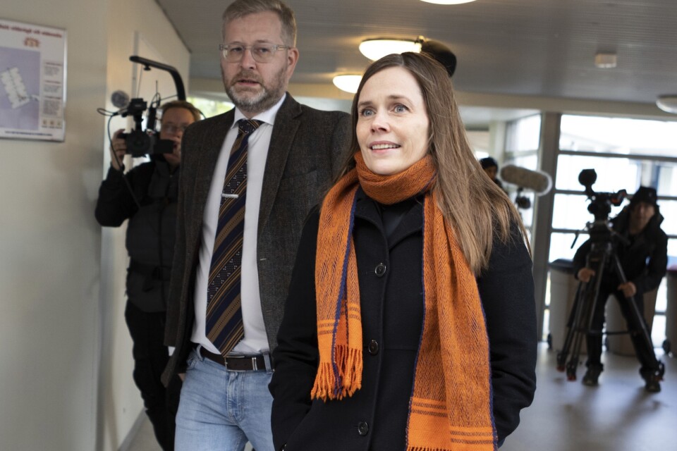 Islands statsminister Katrín Jakobsdóttir röstade tidigare under lördagen i Reykjavik.