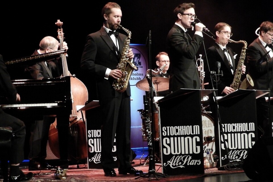 Med en combo av Duke Ellington och Count Basie förtjuste Stockholm Swing All Stars storbandsvännerna i Hässleholm. Foto: Christer Hansson