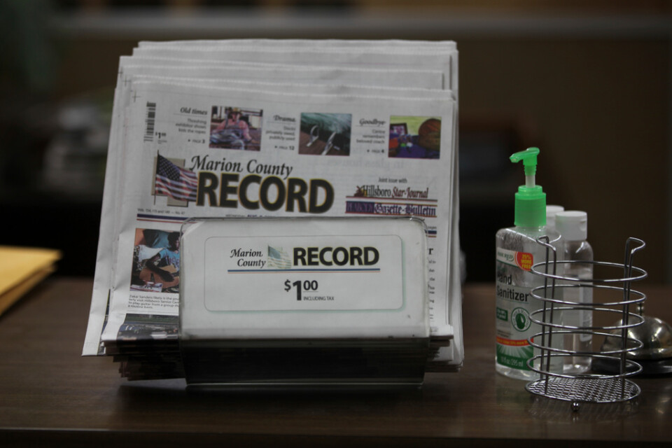 Det senast trycka numret av Marion County Record.