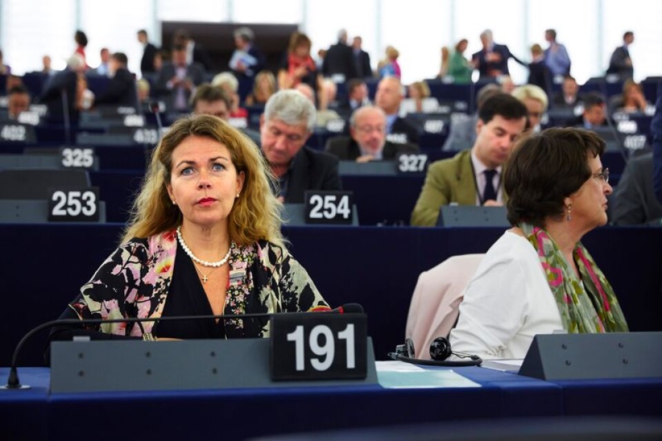 Cecilia Wikström (L) i EU-parlamentet i Strasbourg. Arkivbild.