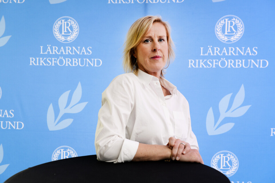 Åsa Fahlén, ordförande för Lärarnas Riksförbund, tycker att det är ett bra beslut att ställa in vårens nationella prov. Arkivbild.