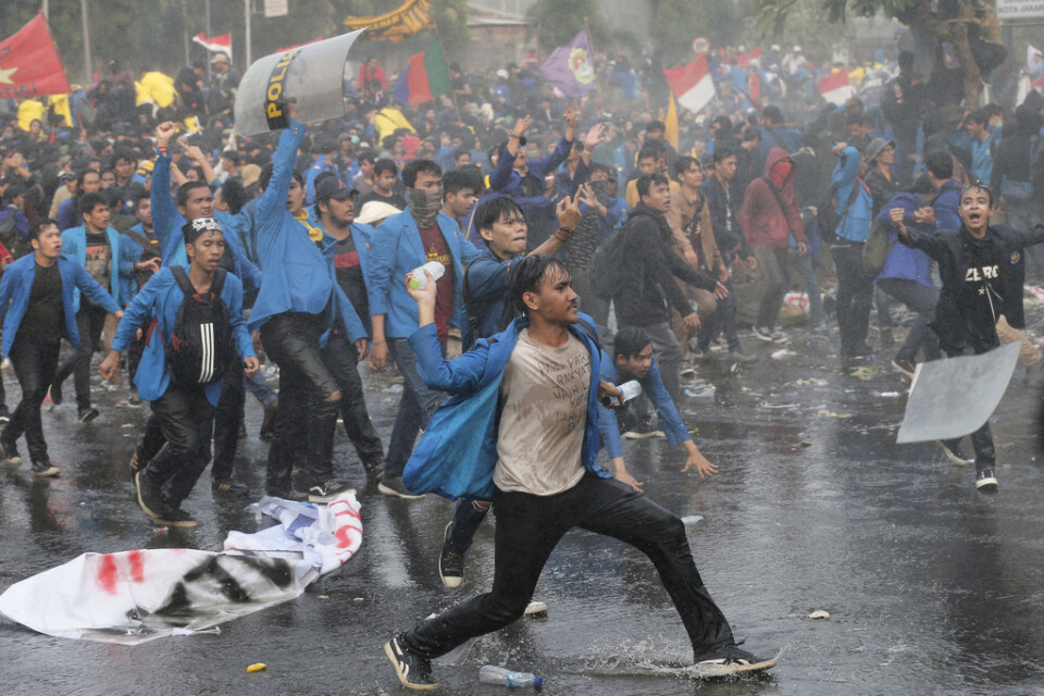 Protester i Jakarta 2019 efter ett kritiserat lagförslag, som då stoppades men nu är aktuellt igen. Arkivbild.