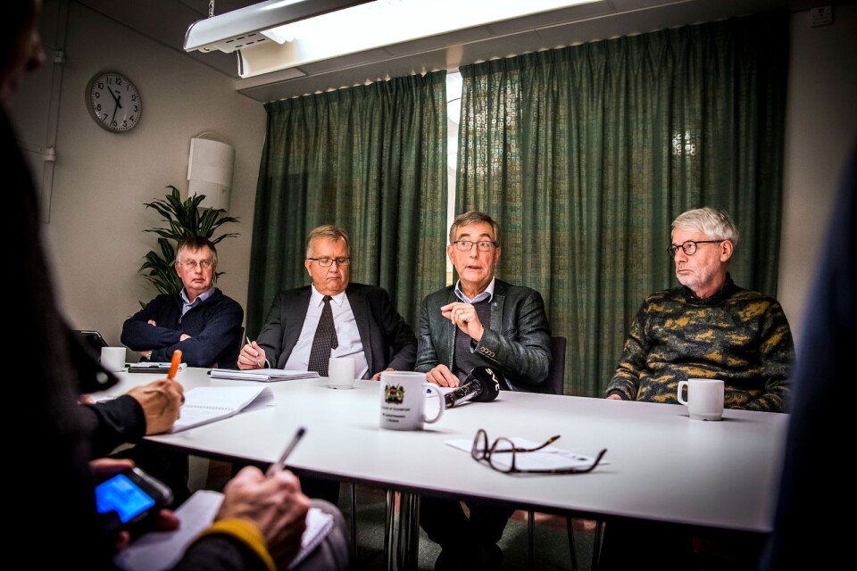 Lars Karlsson (C) , Erik Lindborg (KD), Alexander Wendt (M) och Nils Ingemar Thorell (L).