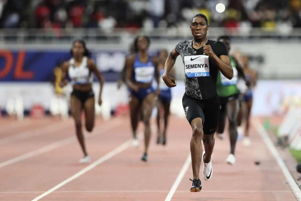 Caster Semenya under ett lopp på 800 meter 2019. Arkivbild.