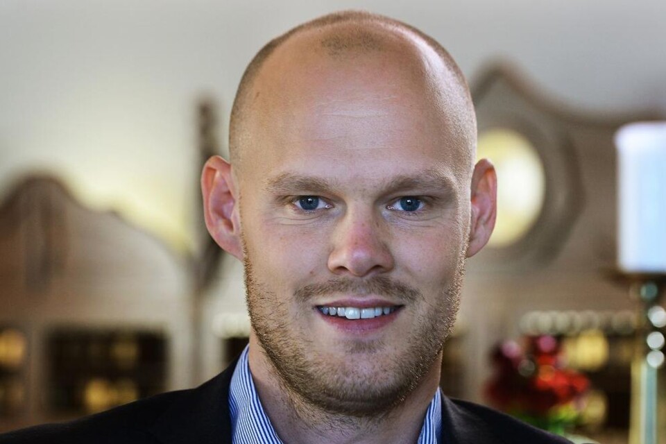 Gustaf Andersson, Hotel Manager for First Hotel Christian IV. Stock image.