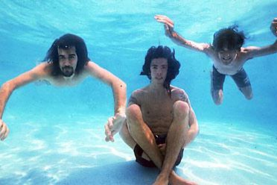 Chris Novoselic, Dave Grohl och Kurt Cobain i Nirvana.