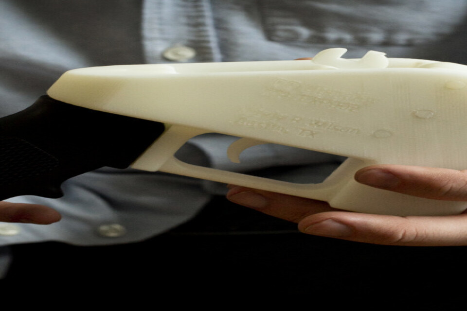 En brittisk domstol har för första gången avkunnat en fällande dom för en 3D-printad pistol. Bilden föreställer ett 3D-vapen i USA. Arkivbild.