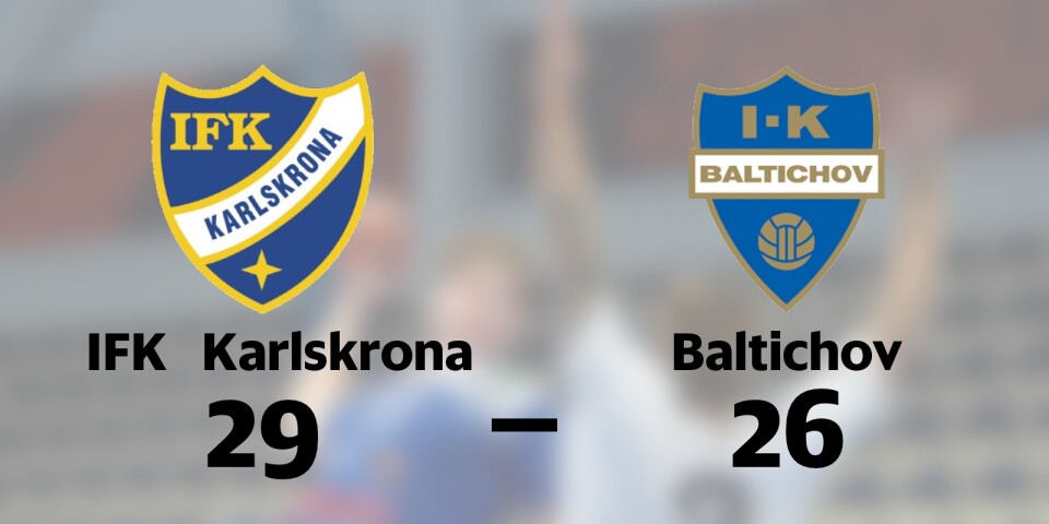IFK Karlskrona segrare hemma mot Baltichov